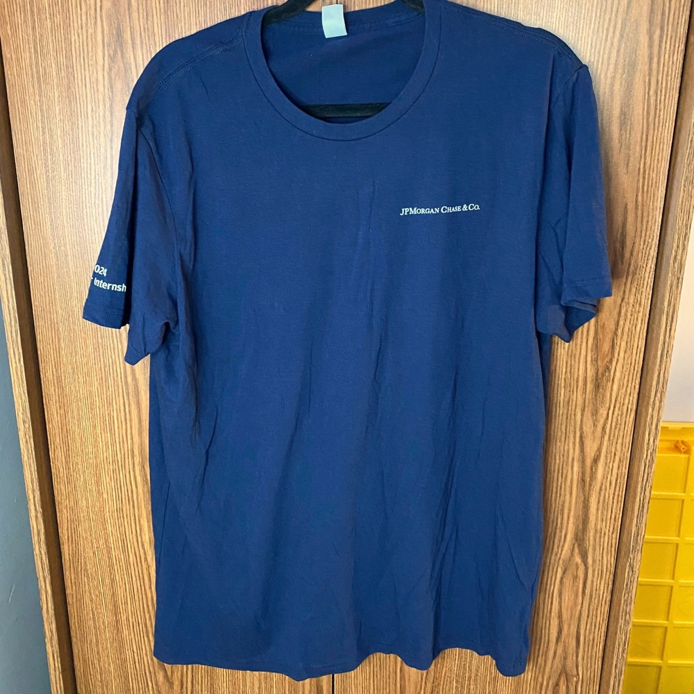 Allmade JPMorgan Chase T Shirt Mens Large Navy Blue 2024 Summer Internship Logo
